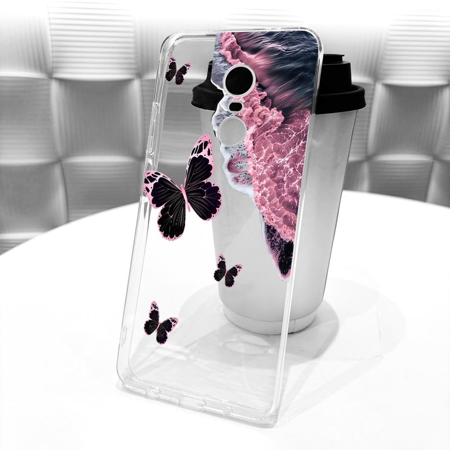 For Xiaomi Redmi 5 Plus Redmi5 Phone Case Luxury Flower Butterfly Cartoon Bow Pattern Back Cover Soft TPU Silicone Bumper