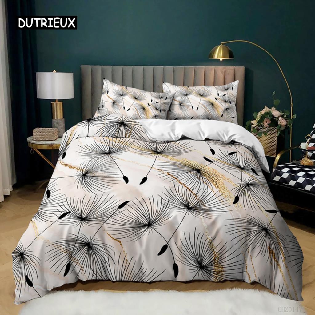 Set Husă Plapumă Plantă Verde Temă Plantă Ginkgo Biloba Set Lenjerie de Pat pentru Copii Adolescenți Mărime Dublu Queen King Poliester Husă Plapumă