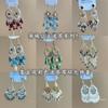 Bohemian Ethnic Style Silver Needle with Diamonds Flower Crystal Fringed Earrings Fashion Versatile Stud Earrings Design Sense Earrings