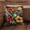 2D Hummingbird Floral Bohemian Throw Pillow Covers Pattern Cushion Cover Suitable For Sofa Bedroom Car Pillow Cover