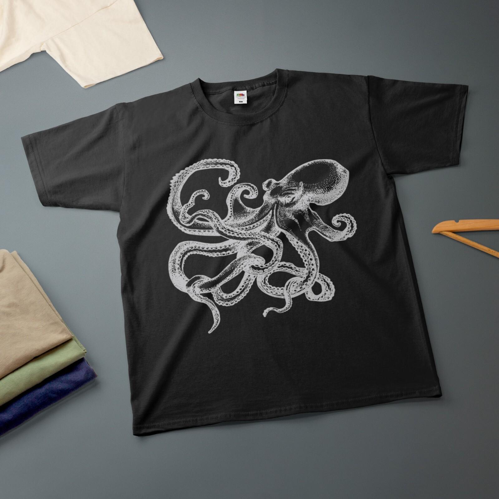 Octopus Ink Drawing Kraken T-Shirt Various Sizes Colours Tee XL