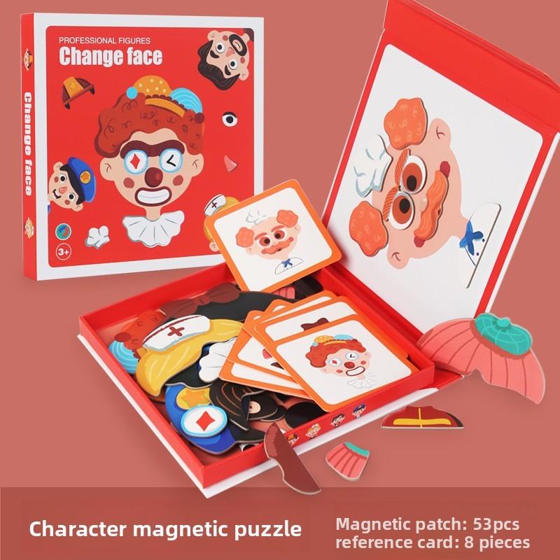 Wooden Magnetic Dress Up Puzzle For Kids With Character And Profession Themes For Early Learning Development