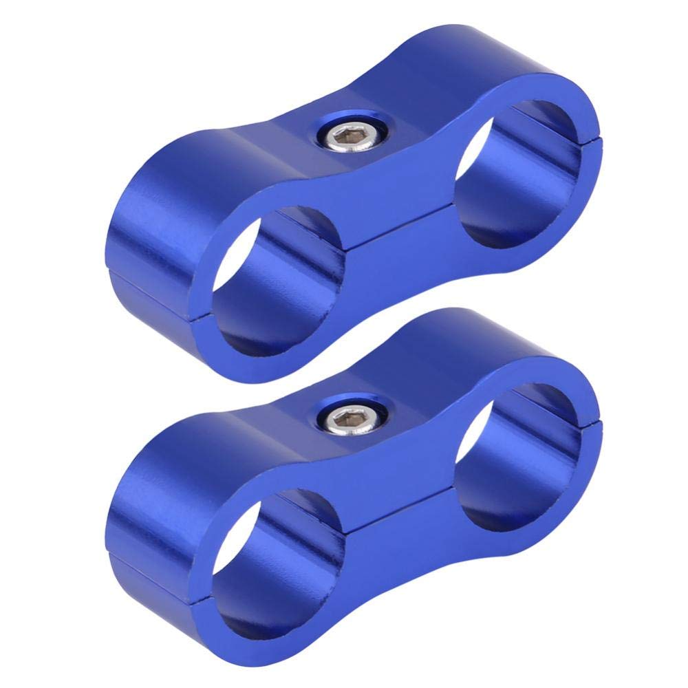 Qiilu Hose Separator Tubing Separator Clamp Fitting Aluminum Alloy 2pcs 4.4*1.9cm AN6 Cable Clips Resistant Fixing Replacement
