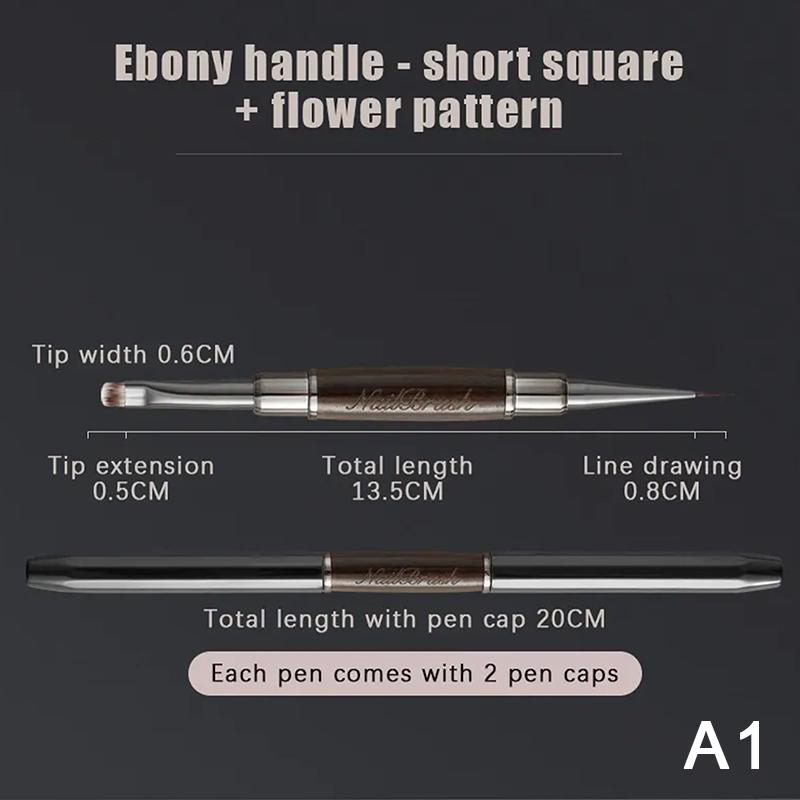 Double-End Nail Pen Brush Glue Phototherapy Pen Uv Gel Liner Brush Dual End Nail Art Drawing Pen Manicure Brushes Tool