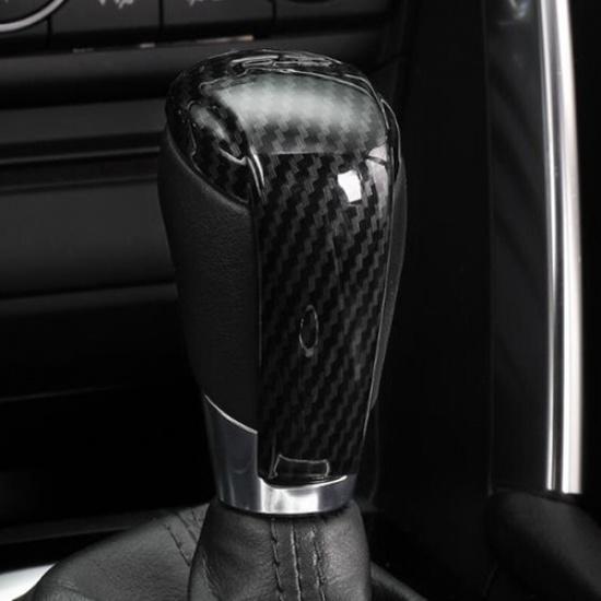 Carbon Fiber Inner Gear Shift Knob Decor Cover Trim For Mazda 6 Atenza 2014-2022