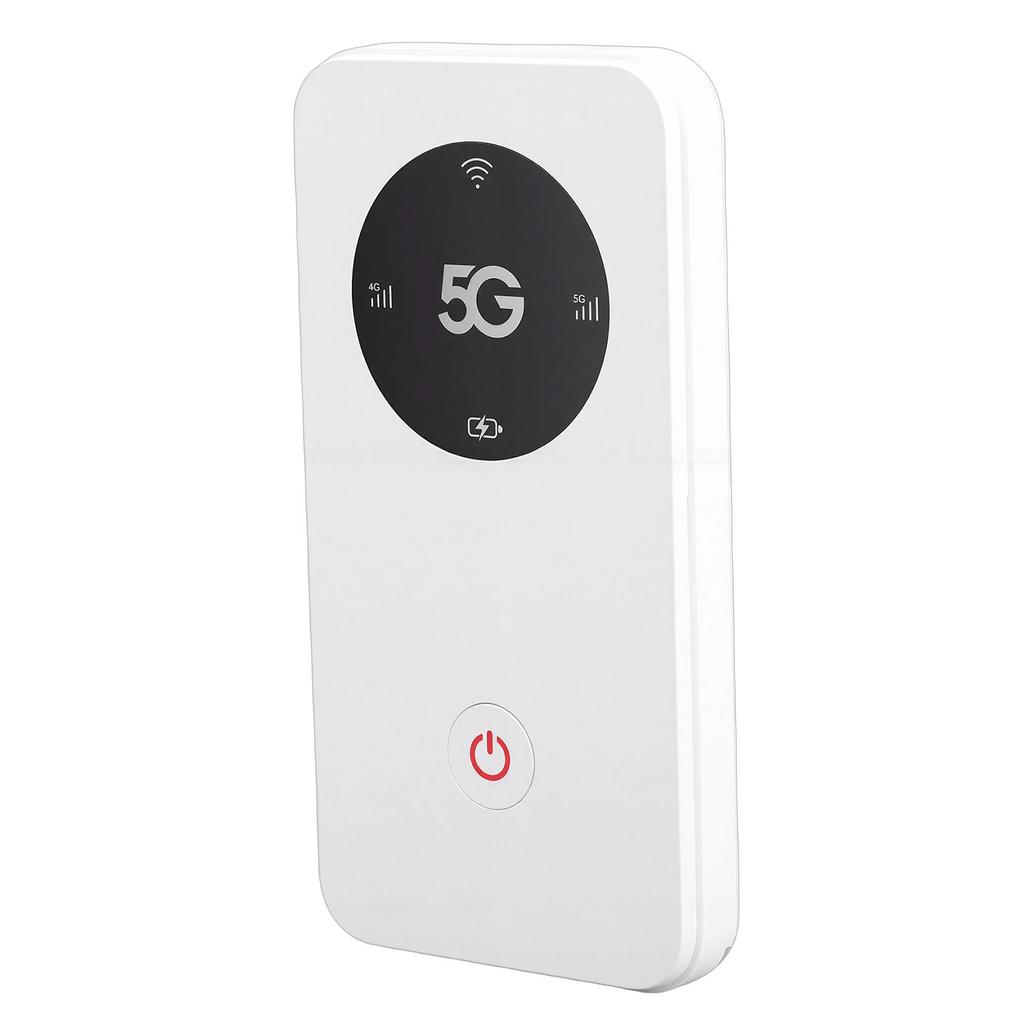 5G WiFi 6 Mobile Hotspot Router Portable WiFi Device Supports 16 Devices with Nano SIM Card Slot 6100mAh Battery White