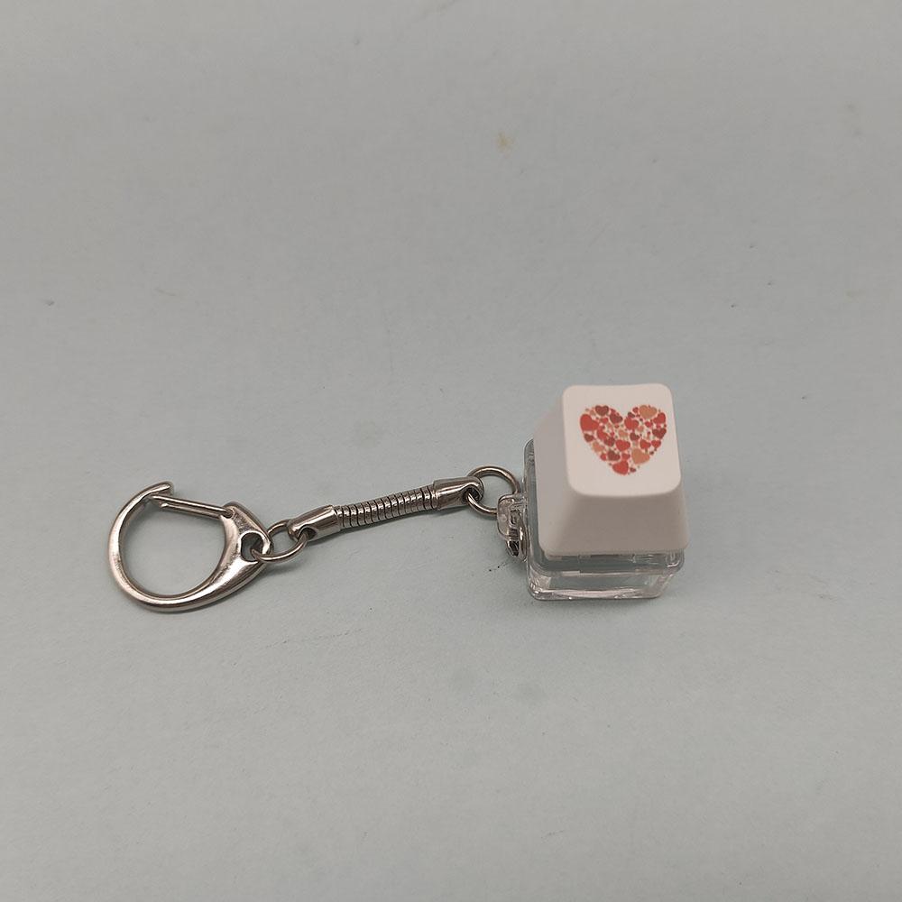 

Cute Heart Keycap Keychain Fun Fidget Toy Keyboard Key Chain Ring Bag Charm Earbud Case Cover Accessories Stress Relief Friends