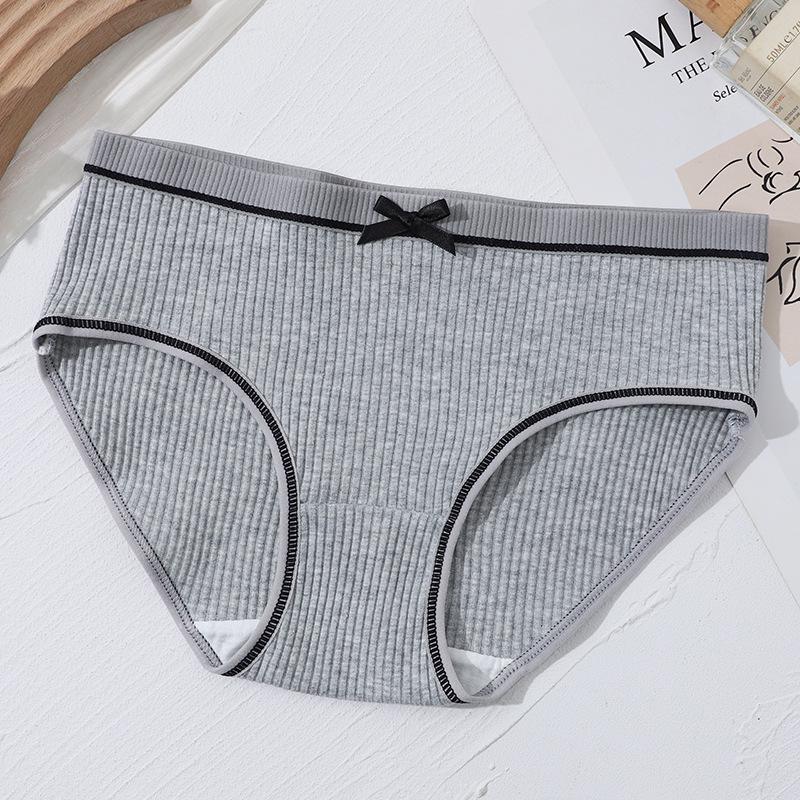 

Женские трусики-слипы с рубчиком, со средним поясом, с бантиком, конфетного цвета, треугольные, для подростков, больших размеров S (suggested 20-30 kg)