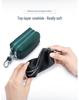 Genuine Leather Key Holder with Double Zipper, Large Capacity, Multi-functional Card Holder, Coin Purse & Key Case for Home Use