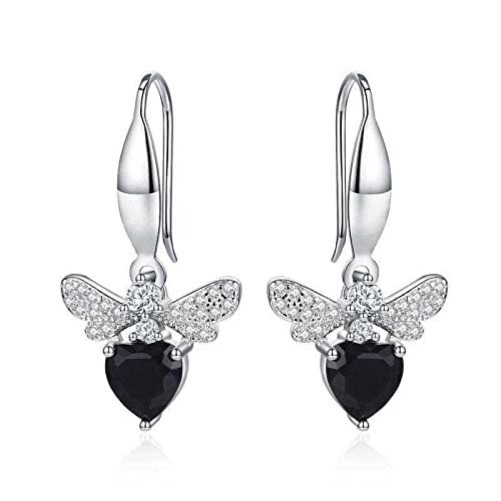 

Женские серьги-капли из стерлингового серебра с бабочкой и цирконом