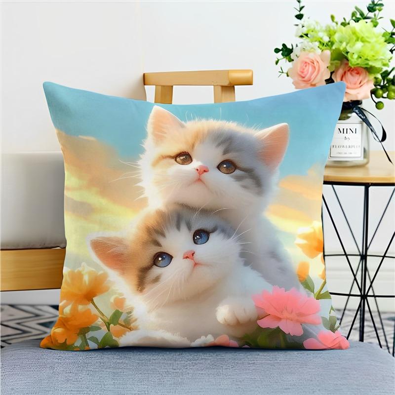 

Милый кот мультфильм наволочка для украшения общежития офис гостиная дома наволочка 40x40cm