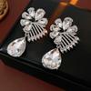 Dopamine Inlaid Rhinestone Exaggerated Flower Droplet Pendant Drop Earring for Women Medieval Exquisite Luxury Designer Zircon