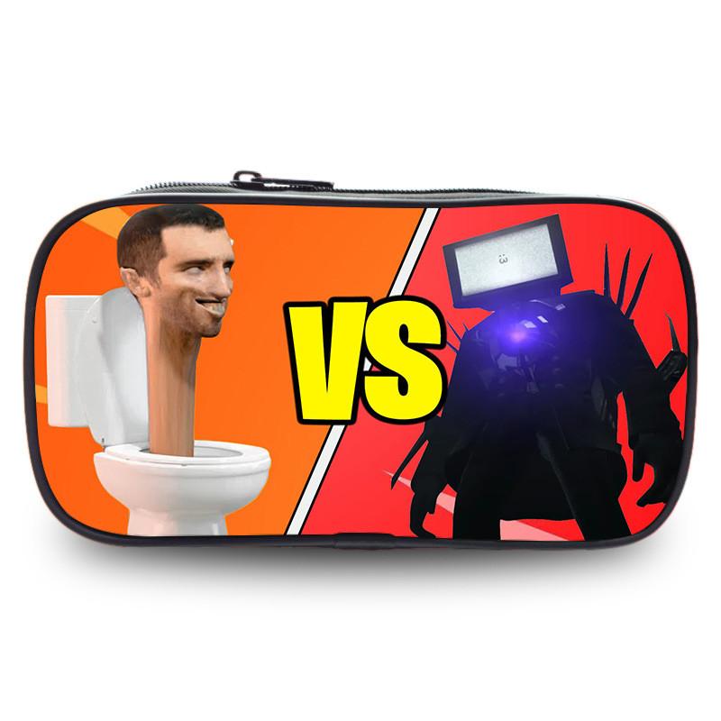 Skibidi Toilet Unique Pen Case Fashionable Polyester Unisex For Use School