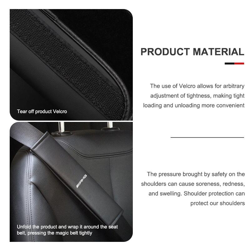 1/2Pcs Carbon Fiber Leather Car Seat Belts Cover Shoulder Protect Pad For Mercedes Benz AMG A B C E S G Class W201 W210 W108 UC0