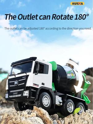 Huina 1557 1:18 Nine-Channel Remote Control Mixer Trucks Electric Engineering Truck For Boys Birthday Gifts