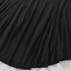 26004 - Stylish Low-Waist Pleated Irregular Black Midi Skirt