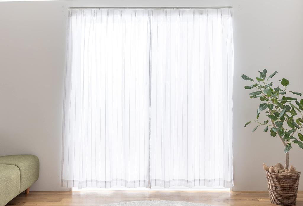 Univer Lace UV Protection 100cm Wide x 133cm Set of Tram Lace Curtains, (Over 75%), Mirrored, Energy-Saving, Long, 2, Washable, Gray,