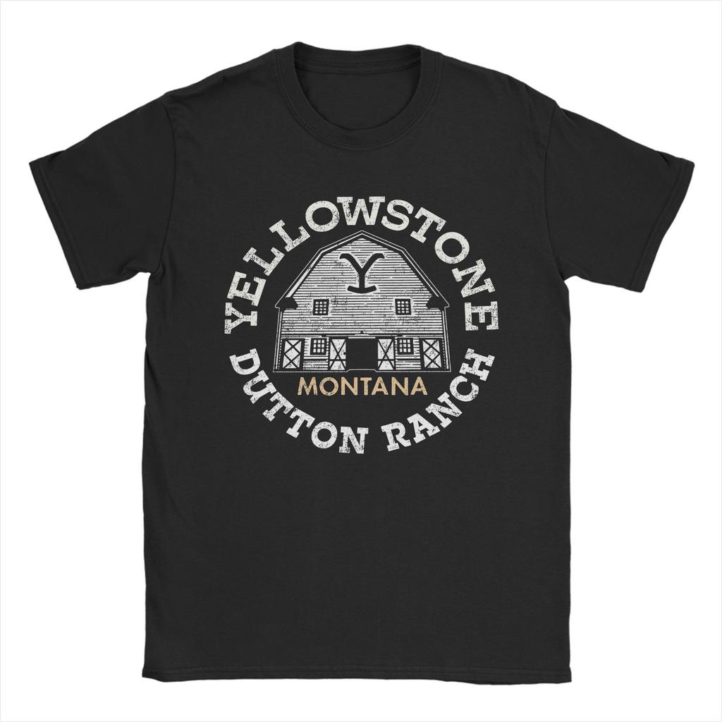 Yellowstone Dutton Ranch Montana Rustic Vintage T-Shirts Men Leisure Pure Cotton Tees O Neck Short Sleeve T Shirt Printing Tops