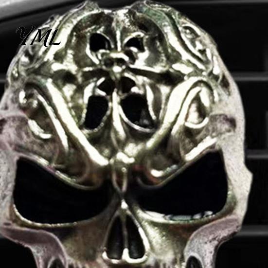 Creative Car Accessories for Drivers Skull Air Vent Clip, Retro Alloy Dashboard Auto Freshener Holder Trim Funny Head Interior Personalized