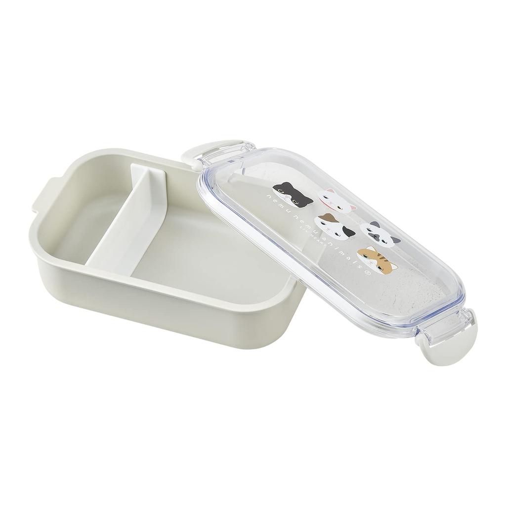 LIV HEART Lunch Sleepy Animals CAT Dishwasher Made in Box, (Total Length Approx. 17.5cm), Safe, Japan, 18111-02