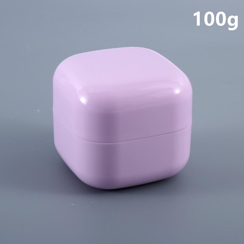 

100g Plastic PP Cream Jar Refillable Wide-Mouth Container for Face Cream, Lotion, and Makeup Remover with Spoon рожевий