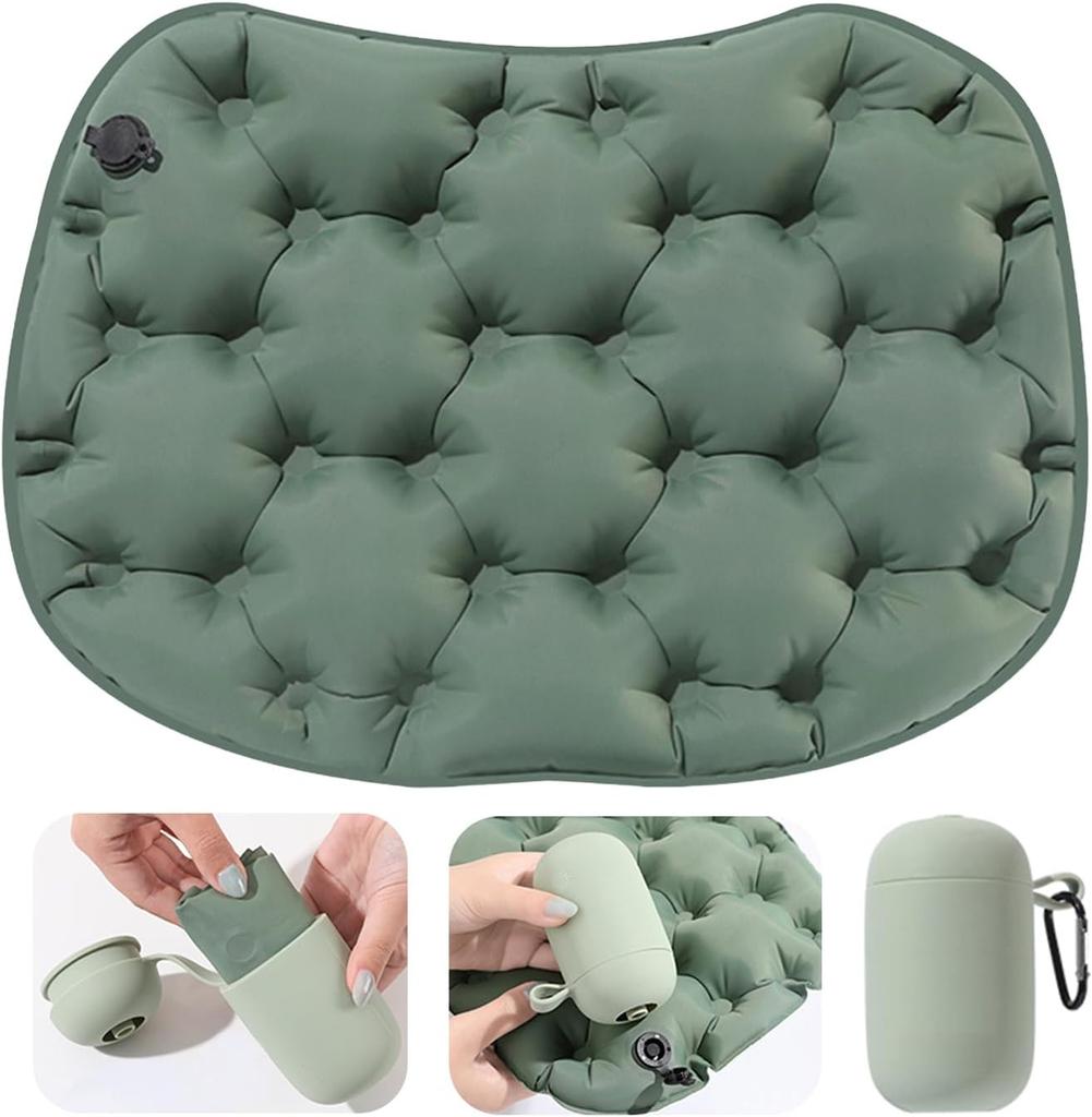 Inflatable Seat Cushion With Pump Pressure Relief Air Pad For Airplane Stadium Travel Waterproof Portable Chair Mat For Sciatica