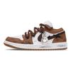 Jordan Air Jordan 1 Mocha Film Slip Resistant Abrasion Resistant Low top Vintage Basketball Shoes Unisex White Brown DC0774-202(Team864-)
