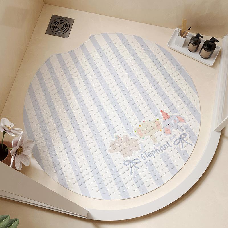 

Коврик для ванной комнаты с рисунком для дома, пожилых людей и детей, противоскользящий коврик для ног для ванной комнаты, душевой комнаты, массажный коврик на присоске round notch 55 * 55cm