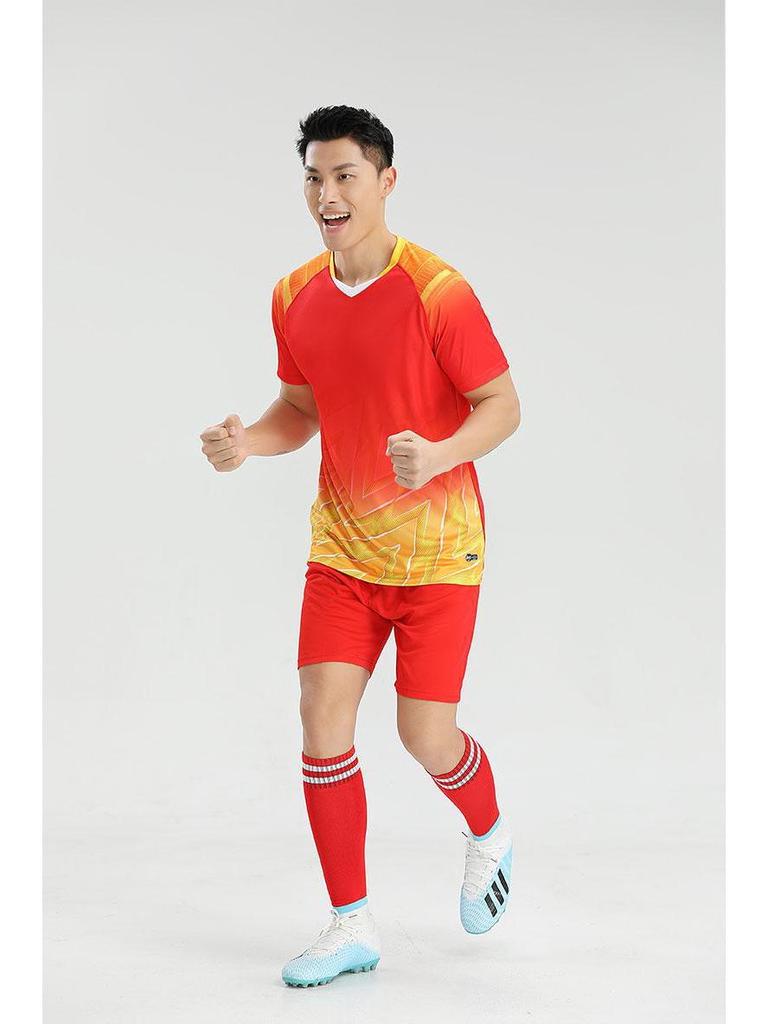 Men's Quick-Dry Football Jersey Set with Number Print for Adults and Kids