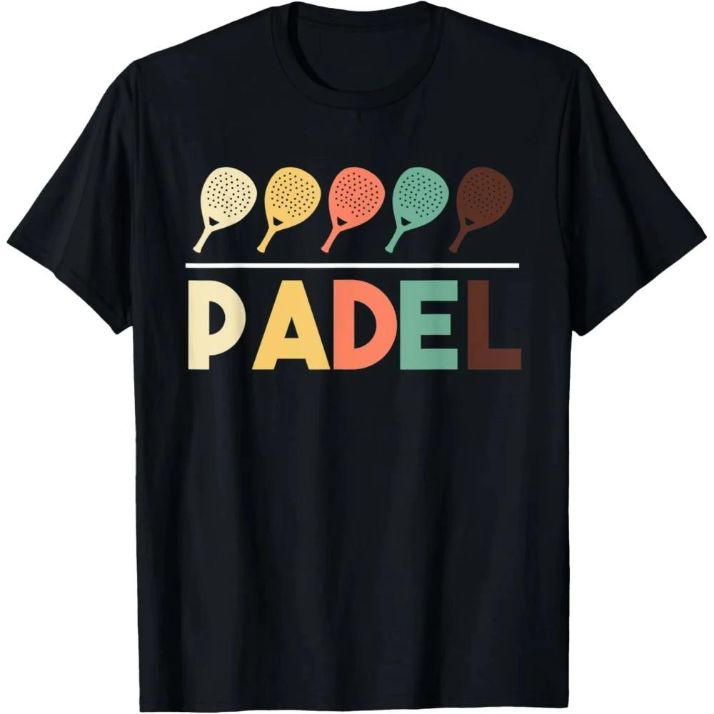 Pádlová tenisová raketa Míček Vintage barvy Pánské tričko Ležérní sportovní Streetová trička Oblečení pro páry Streetwear Pánská trička Topy