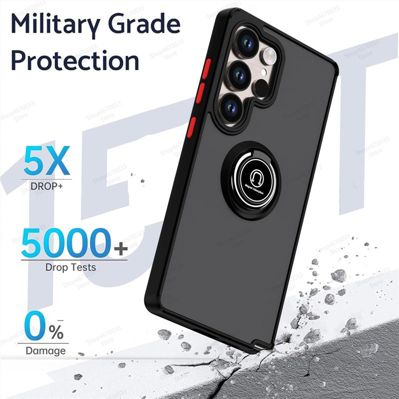 Magnetický kryt na telefon s držákem prstenu pro Samsung Galaxy S25 S24 S23 S22 S21 S20 Ultra Plus FE Note 20 Ultra Nárazuvzdorný kryt Fundas