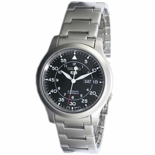 

Seiko Import Men s Watch, Overseas Model SNK809K1, Black Metal Strap