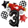 New Lightning Racing Cartoon Theme 40 Inch Black And White Stripe Digital Balloon Package For Children'S Birthday Party