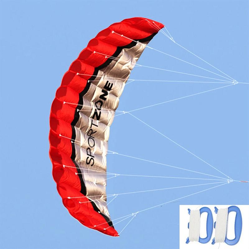 

25м Двойной Огромный Парафойл Парашют Трюковой Спорт Пляж Уличные Игрушки Красный Воздушный Змей