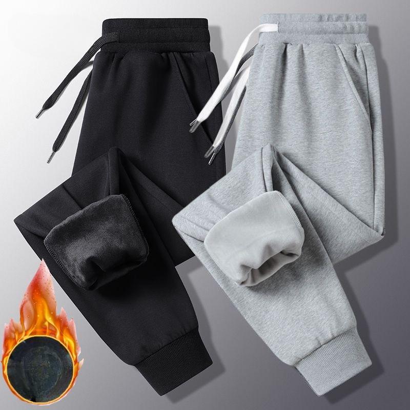 Women Casual Fleece Lined Thick Sweatpants High Street Elegant Loose Straight Trousers Korean Fashion Designer Soild Sports Pants