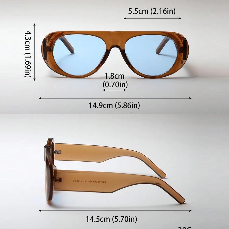 Fashion New Retro Oval Large Frame Sunglasses Fashion Accessories Minimalist Design  UV Resistant Sunglasses Female