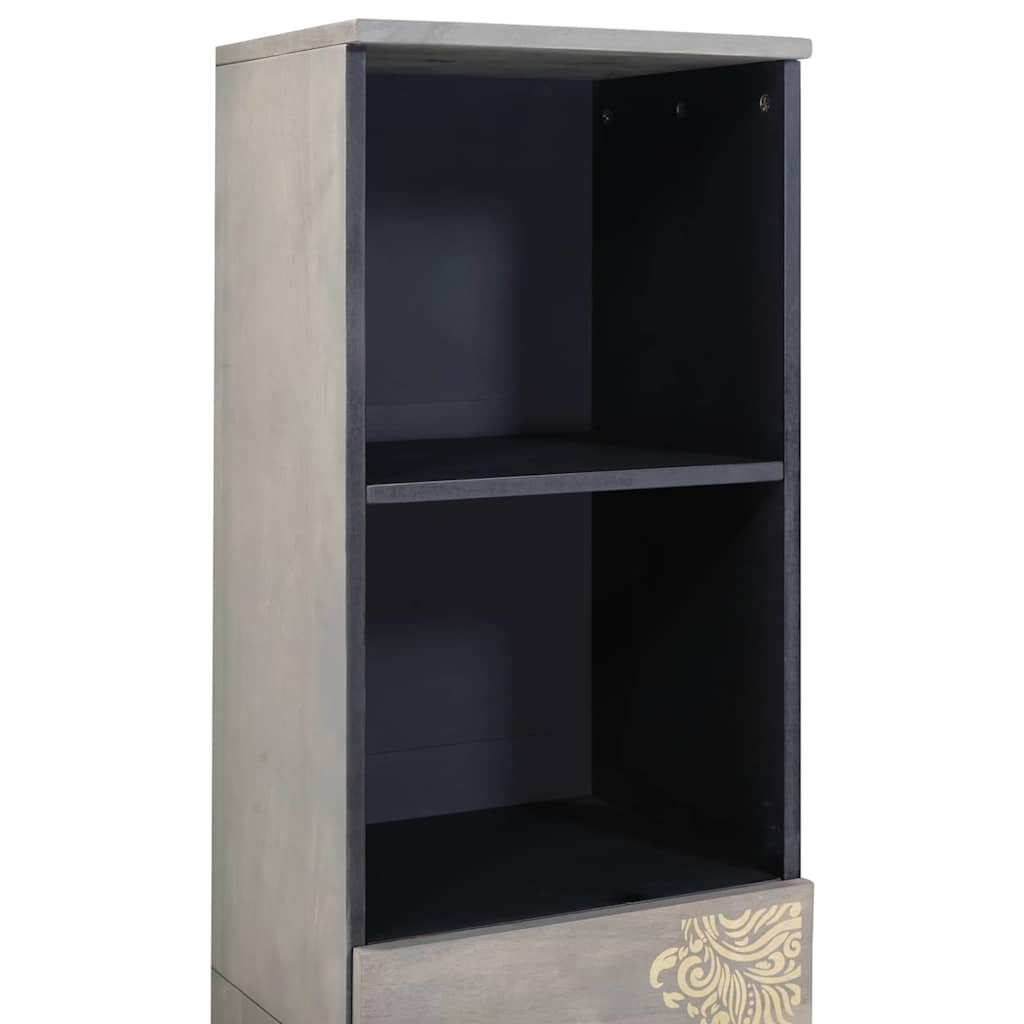 Bathroom Cabinet Gray 38 x 33 x 160 cm Solid Mango Wood