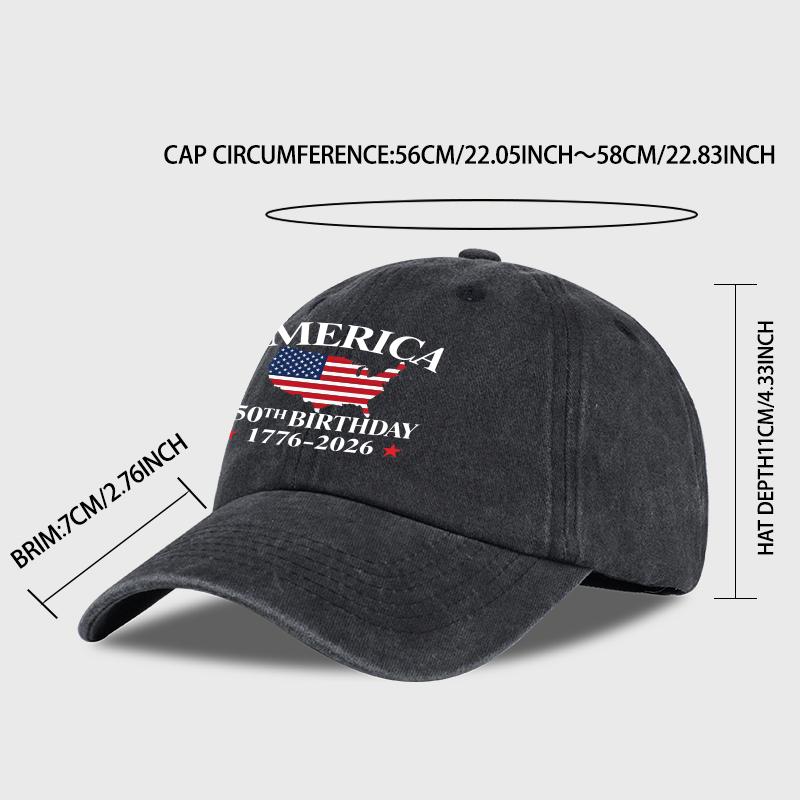 2026 USA 250th Birthday Baseball Cap Men Women Vintage Washed Cotton Adjustable Dad Hat Patriotic American Flag Gift