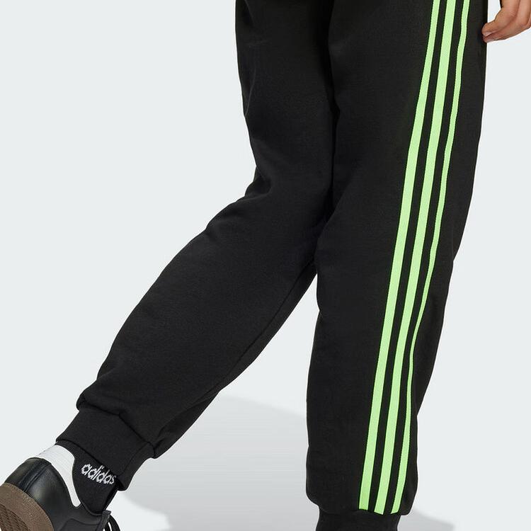 Adidas Originals Knitted Sports Pants Comfortable Soft Striped Drawstring Kids bottoms JV7796