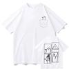 Summer Men's Oyasumi Punpun Printed T-shirt Japanese Anime 100% Pure Cotton Short-sleeved Casual Top