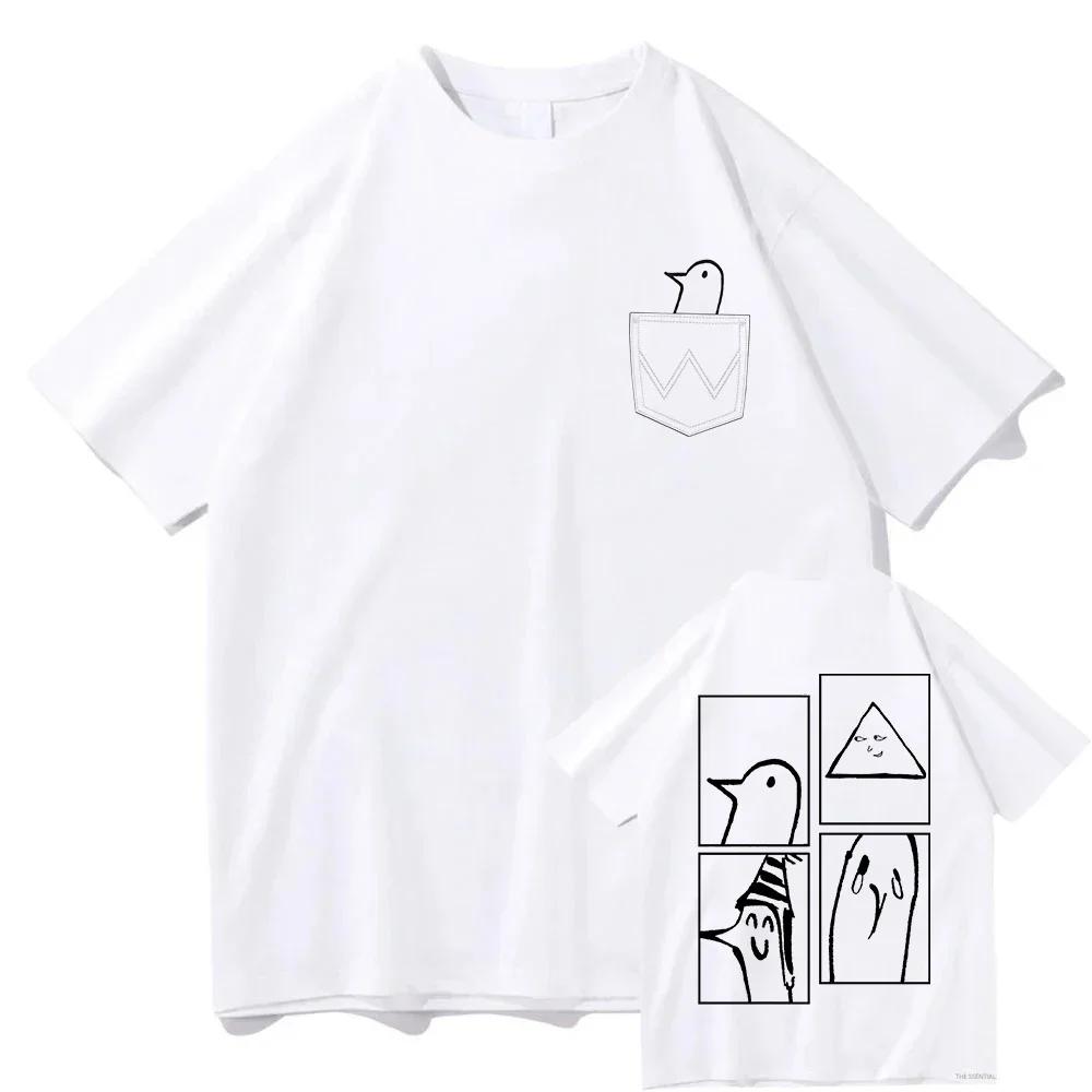 Summer Men's Oyasumi Punpun Printed T-shirt Japanese Anime 100% Pure Cotton Short-sleeved Casual Top