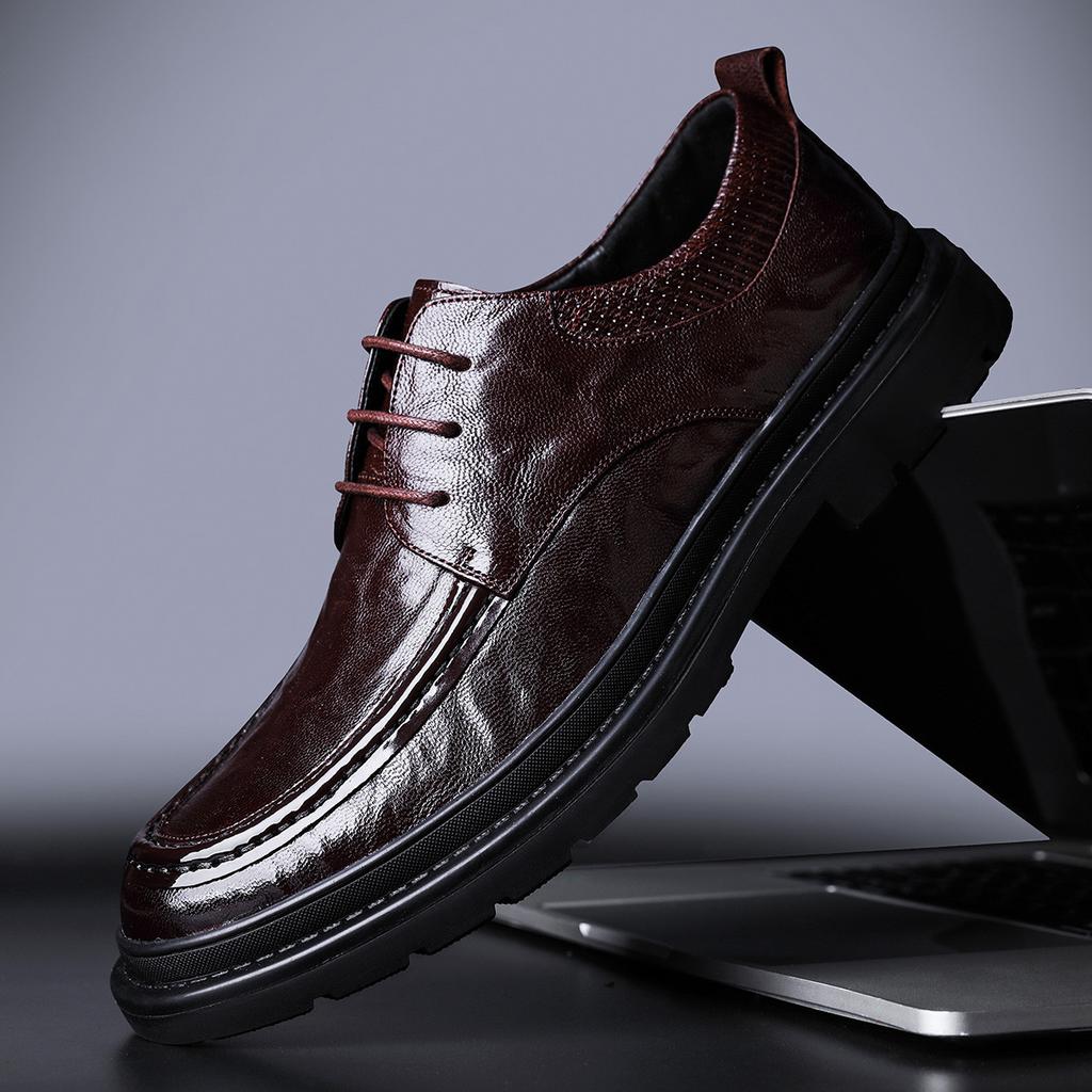 2025 Herren Lederschuhe Leder Britischer Stil Herrenschuhe Leder High-End Hochzeit Bräutigam Derby Schuhe Modetrend Vielseitig