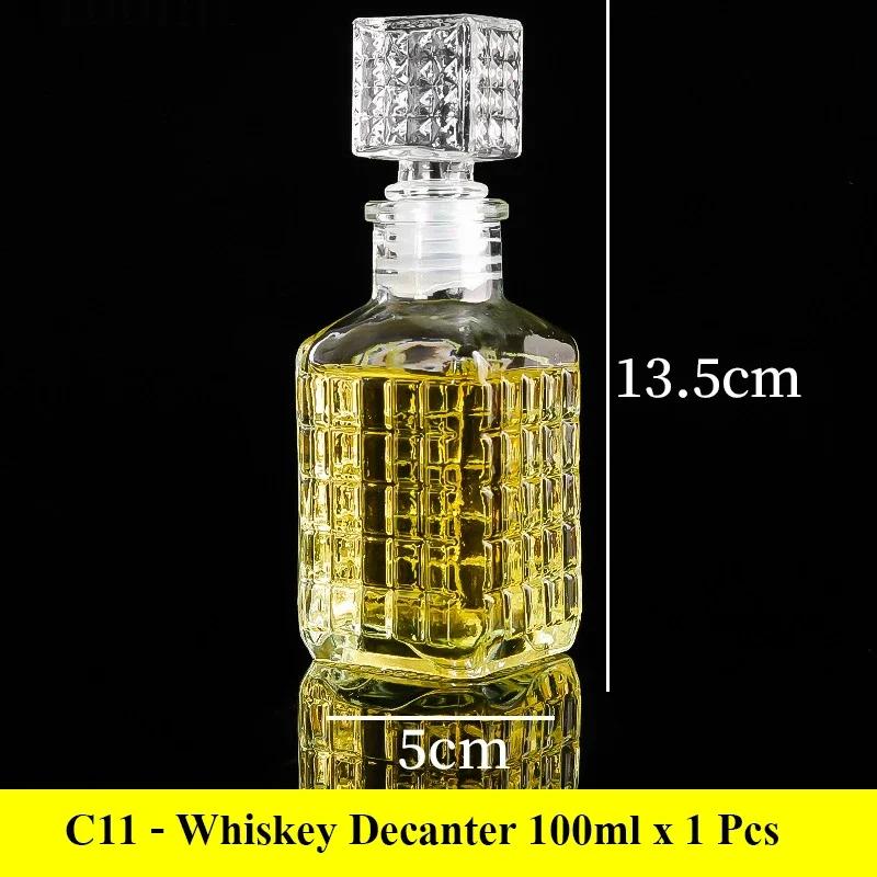 High End Transparent Glass Small Bottle 50/100ml Whiskey Mini Creative Red Bottle