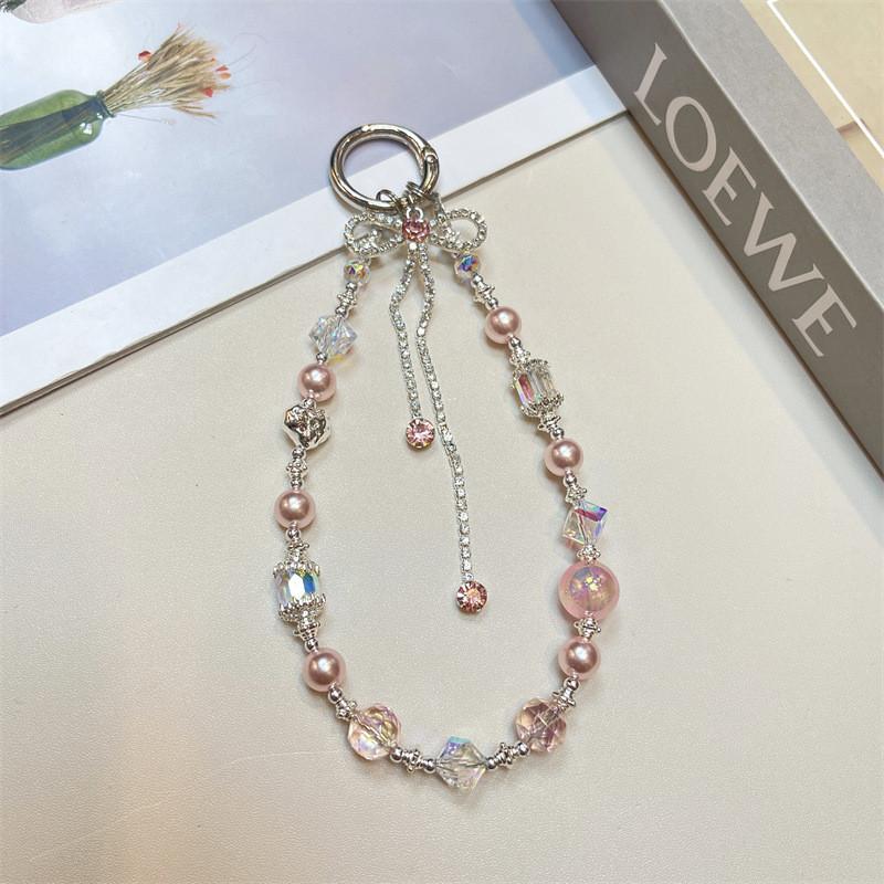 Fashion Pearl Butterfly Pendant Pvc Phone Chain For Women And Men