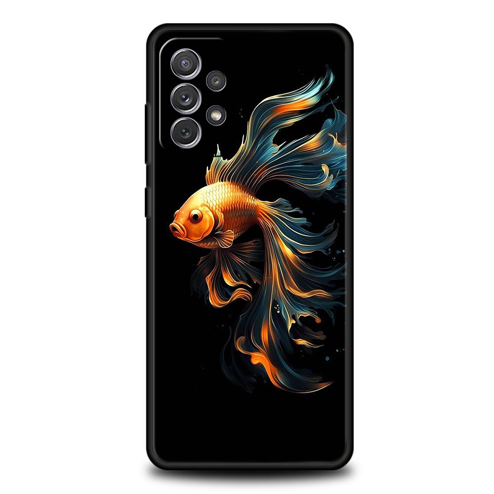 Cute Fish Phone Case for Samsung Galaxy A15 A14 A25 A54 A34 A51 A71 A73 A32 A52 A52S A11 A21S A31 A41 5G Soft Shell Capas Bags