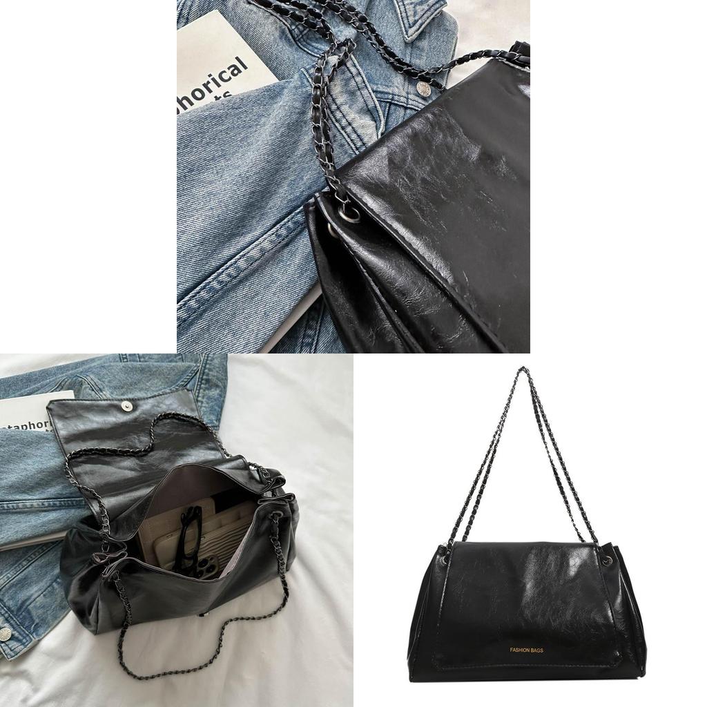 Retro Korean Style Handbag Pu Chain Crossbody For Daily Use