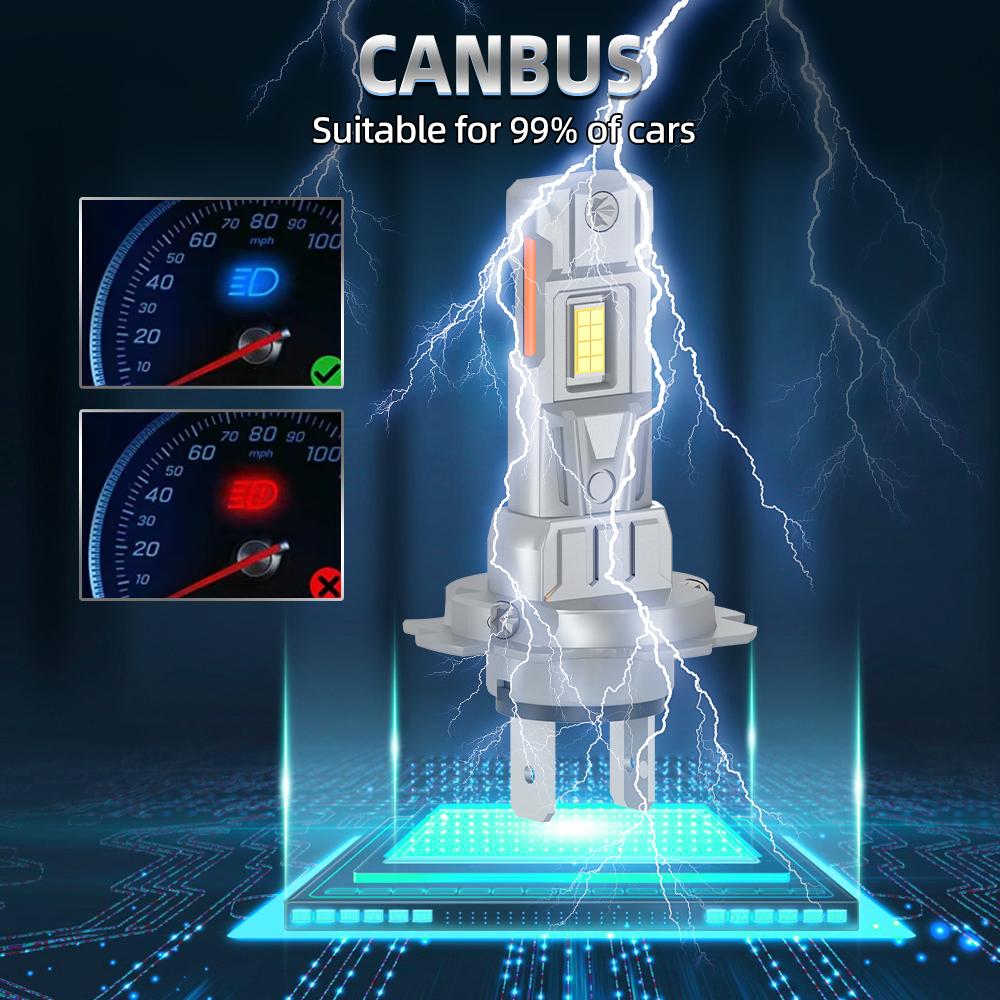 H7 H7 LED Headlight KIT Combo Bulbs High Low Beam Super Bright White 6500k Highlight 3570 CSP Chips 1 Copper Tube