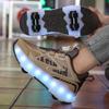 Letní Heelys Dívčí Síťované Prodyšné Kolečkové Brusle Studentky Čtyřkolečkové Dobíjecí LED Sportovní Brusle Chlapci Svítící Sportovní Boty
