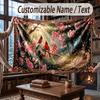 Naturbibliothek Reise-Thema Überwurfdecke Personalisierte Decke mit Name und Text Weiche Gemütliche Decke für Zuhause Sofa Bett