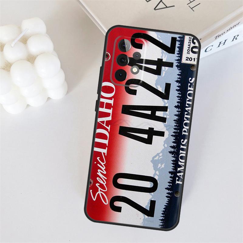 USA LICENSE NUMBER PLATES For Samsung Galaxy A05 A06 A16 A26 A54 A34 A14 A22 A32 A52 A55 A35 A15 A53 A13 A36 A56 Case